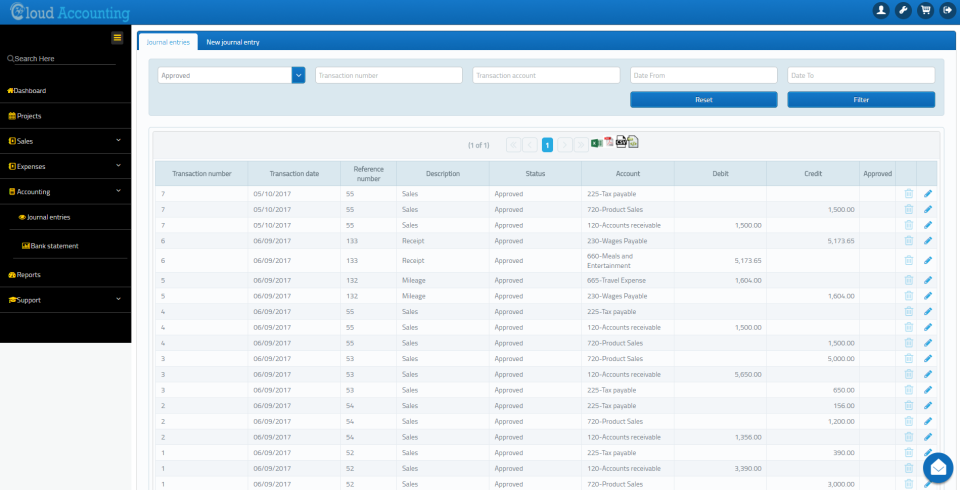 screenshot of 360 Cloud Accounting